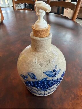 Salmon Falls Pottery Stoneware Soap Dispender container with Cork Topper